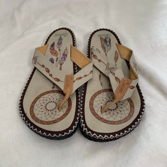 NWOT Calceo dream catcher flip flops - Picture 1 of 6
